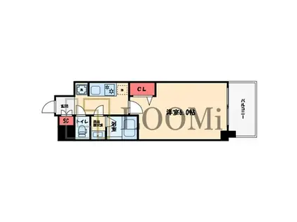 フォーリアライズ難波リアン(1K/3階)の間取り写真