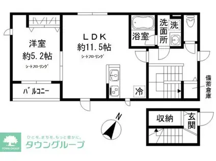 ローレル雪谷(1LDK/2階)の間取り写真