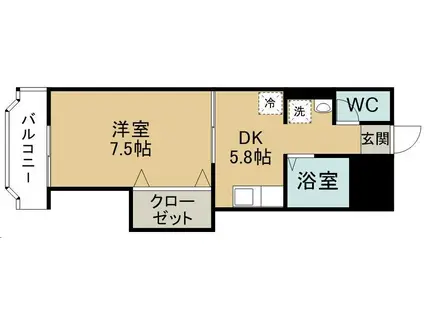 アーバンハイツ福住II(1DK/3階)の間取り写真