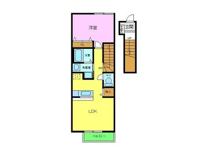 アジュール和泉中央Ⅱ(1LDK/2階)の間取り写真