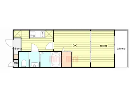 OCTA青木(1DK/3階)の間取り写真