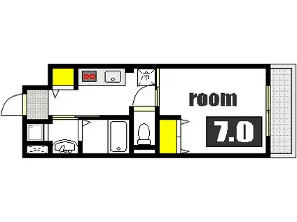 ラメール上天満(1K/2階)の間取り写真