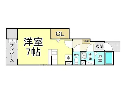 ルタン・ラシック SUWA(ワンルーム/1階)の間取り写真