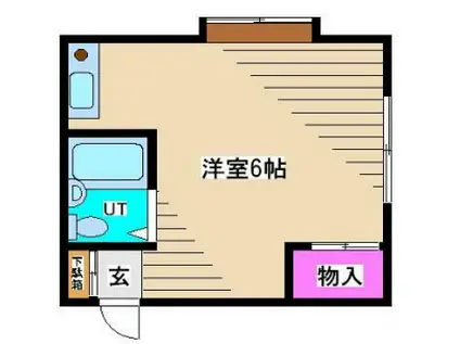 府中片町ビレッヂ(ワンルーム/2階)の間取り写真