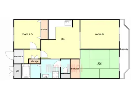 ビアンコディモーラ(3DK/4階)の間取り写真