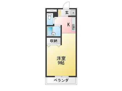 ライフモリ7号館(ワンルーム/2階)の間取り写真