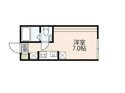 イリス堀越(ワンルーム/2階)の間取り写真