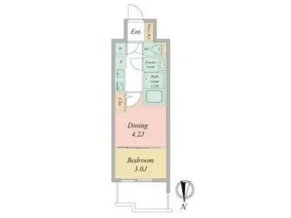 セレニテ東梅田アリエ(2K/12階)の間取り写真