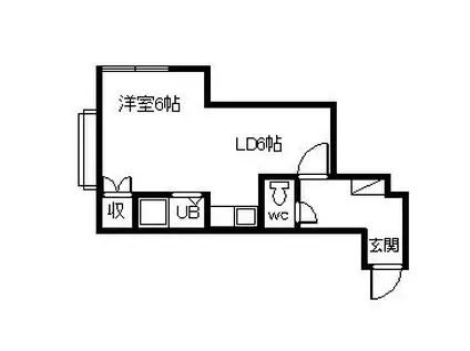 マジョリカA・B(1DK/2階)の間取り写真