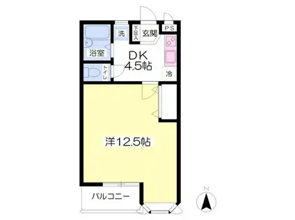 ハイツヴィオラ(1DK/1階)の間取り写真