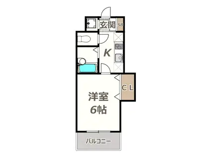 アパルト松崎(1K/2階)の間取り写真