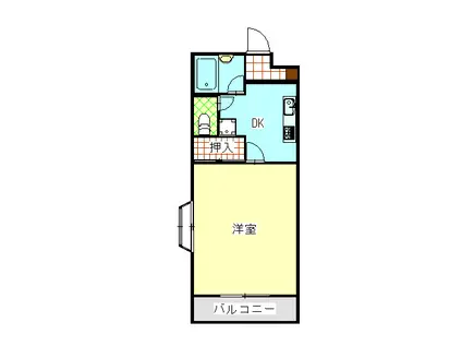 ヴィラ・グリーンヒルズI(1K/2階)の間取り写真