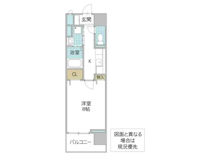 ザ・レジデンス水戸桜川(1K/7階)の間取り写真