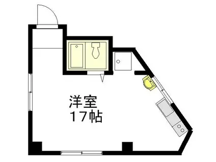 1969ビル(ワンルーム/3階)の間取り写真