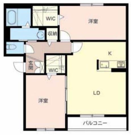 ラヴィ アンソレイエ(2LDK/2階)の間取り写真
