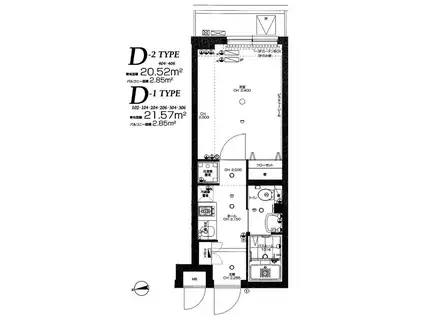 アマヴェル鷺ノ宮(1K/1階)の間取り写真