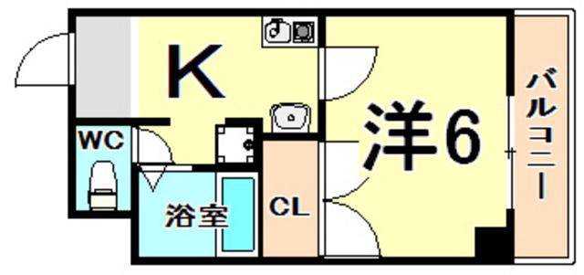 MY尼崎(1K/2階)の間取り写真