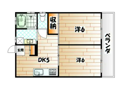 平和ビル(2DK/4階)の間取り写真