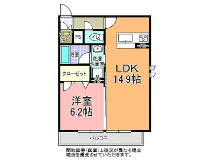 カーサ セレーナ(1LDK/1階)の間取り写真