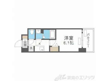 プレサンス天神橋筋六丁目ヴォワール(1K/2階)の間取り写真