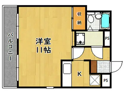 ガーデンズハウス(1K/4階)の間取り写真