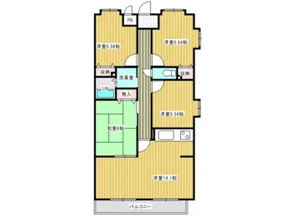 アーバンコート(3LDK/2階)の間取り写真