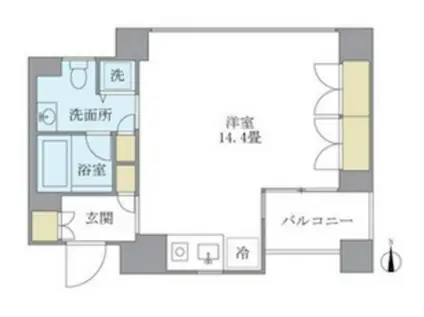 KDXレジデンス南麻布(ワンルーム/3階)の間取り写真