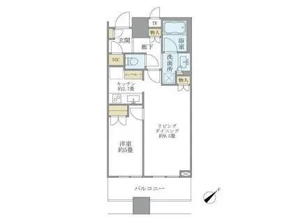 ブリリアタワーズ目黒ノースレジデンス(1LDK/3階)の間取り写真