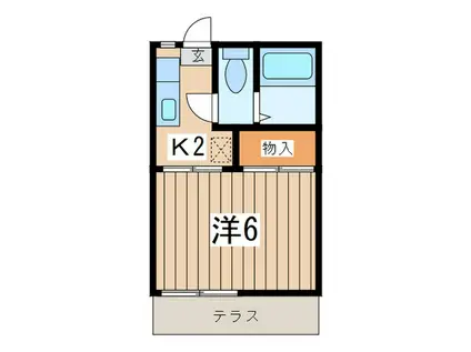 グリーンパーク(1K/1階)の間取り写真