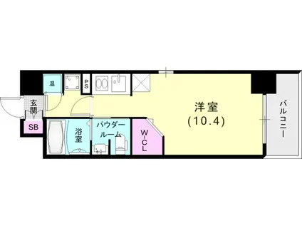 ラ・ウェゾン湊川公園(ワンルーム/12階)の間取り写真