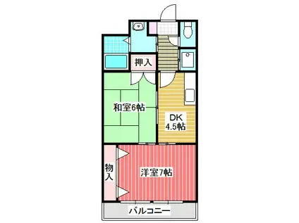 ラ・メール(2DK/2階)の間取り写真