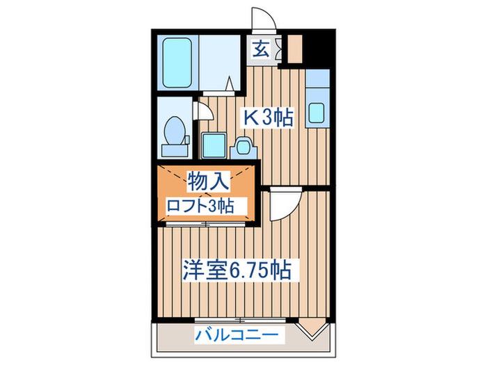 メゾンドα(1K/1階)の間取り写真