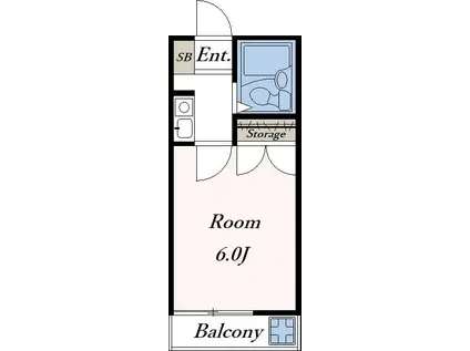 ウイング鶴瀬(1K/2階)の間取り写真