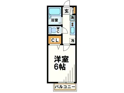 アーバインエイト(1K/2階)の間取り写真