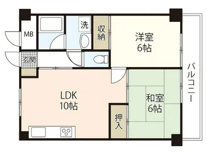 ハーシオンフルタII(2LDK/7階)の間取り写真