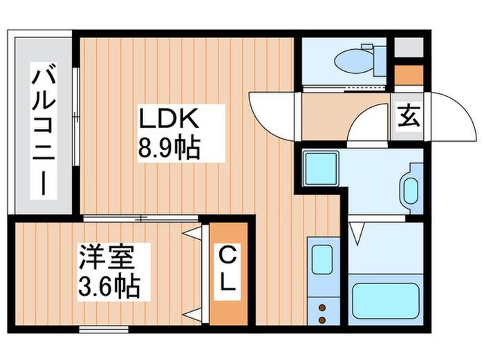 グレイスキューブ(1LDK/1階)の間取り写真