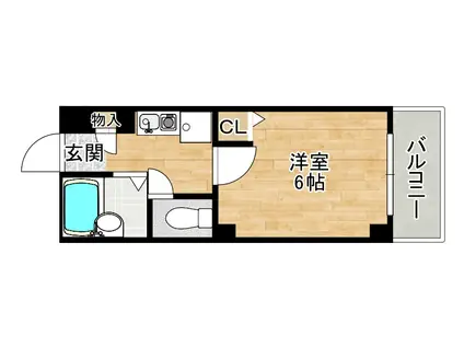 N・Kマンション(1K/3階)の間取り写真