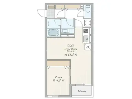 TAIL VILLAGE N.K(1LDK/1階)の間取り写真