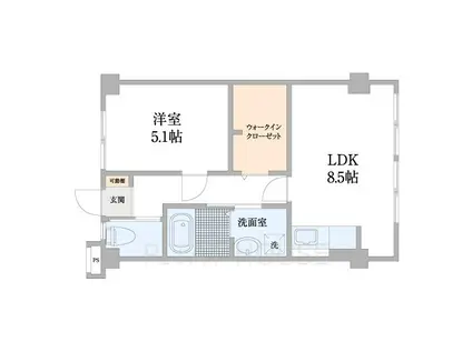 南川ビル(1LDK/3階)の間取り写真