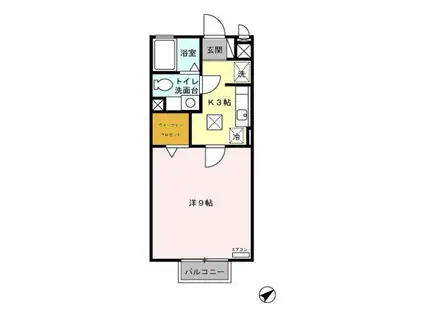 グランシャリオ藤(1K/1階)の間取り写真