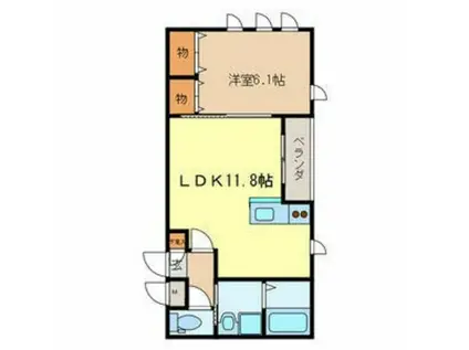 アーバンヒルズ(1LDK/3階)の間取り写真