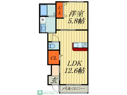 フォレストガーデン(1LDK/1階)の間取り写真