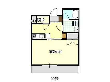 花田ビルII(1K/2階)の間取り写真