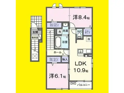 エスペリア(2LDK/2階)の間取り写真