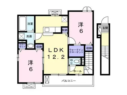 サンレーベ平川B(2LDK/2階)の間取り写真
