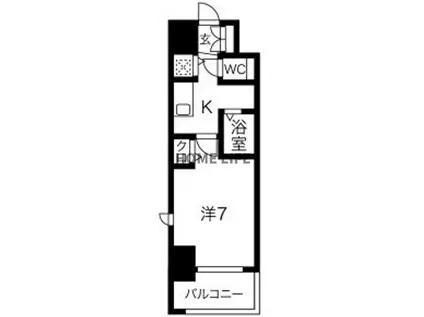 グランカリテ天神橋(1K/6階)の間取り写真