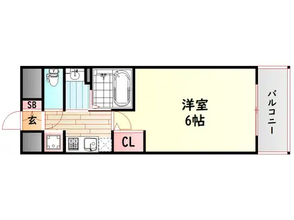 エステムコート難波ウエスト-SIDE Vアジュール(1K/10階)の間取り写真