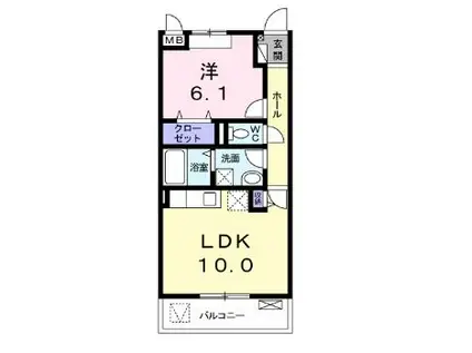 インペリアルライフ(1LDK/2階)の間取り写真