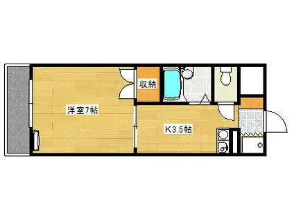 カサ・デ・ソル己斐(1K/7階)の間取り写真