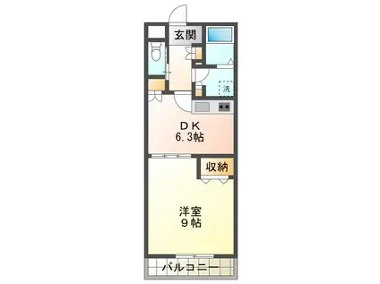 TH-MAISON MIYOSHI KAMI(1DK/2階)の間取り写真